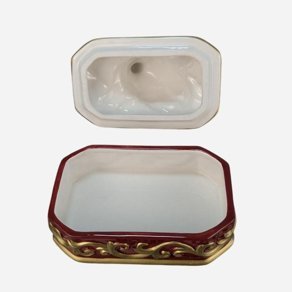 Fitz and Floyd Essentials Partridge Lidded Trinket Box Ceramic Holiday - Picture 5 of 9